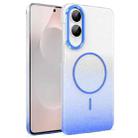 For Samsung Galaxy S25 Edge 5G Gold Diamond Glitter Gradient MagSafe Shockproof Phone Case(Blue) - 1