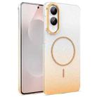 For Samsung Galaxy S25 Edge 5G Gold Diamond Glitter Gradient MagSafe Shockproof Phone Case(Gold) - 1