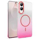 For Samsung Galaxy S25 Edge 5G Gold Diamond Glitter Gradient MagSafe Shockproof Phone Case(Red) - 1