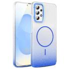 For Samsung Galaxy A32 4G Gold Diamond Glitter Gradient MagSafe Shockproof Phone Case(Blue) - 1