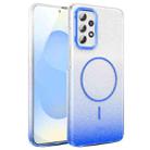For Samsung Galaxy A52 5G Gold Diamond Glitter Gradient MagSafe Shockproof Phone Case(Blue) - 1