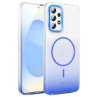 For Samsung Galaxy A23 4G / 5G Gold Diamond Glitter Gradient MagSafe Shockproof Phone Case(Blue) - 1
