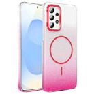 For Samsung Galaxy A23 4G / 5G Gold Diamond Glitter Gradient MagSafe Shockproof Phone Case(Red) - 1