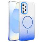 For Samsung Galaxy A53 5G Gold Diamond Glitter Gradient MagSafe Shockproof Phone Case(Blue) - 1