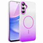For Samsung Galaxy A15 4G / 5G Gold Diamond Glitter Gradient MagSafe Shockproof Phone Case(Purple) - 1