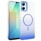 For Samsung Galaxy A06 4G Gold Diamond Glitter Gradient MagSafe Shockproof Phone Case(Blue) - 1