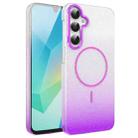 For Samsung Galaxy A16 5G Gold Diamond Glitter Gradient MagSafe Shockproof Phone Case(Purple) - 1
