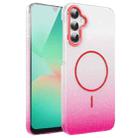 For Samsung Galaxy A26 5G Gold Diamond Glitter Gradient MagSafe Shockproof Phone Case(Red) - 1