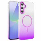For Samsung Galaxy A36 5G Gold Diamond Glitter Gradient MagSafe Shockproof Phone Case(Purple) - 1