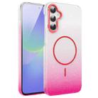 For Samsung Galaxy A36 5G Gold Diamond Glitter Gradient MagSafe Shockproof Phone Case(Red) - 1