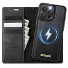 For iPhone 16 Pro Max CaseMe C49 MagSafe RFID Blocking Detachable Wallet Leather Phone Case(Black) - 1