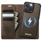 For iPhone 16 Pro Max CaseMe C49 MagSafe RFID Blocking Detachable Wallet Leather Phone Case(Coffee) - 1