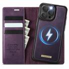 For iPhone 16 Pro Max CaseMe C49 MagSafe RFID Blocking Detachable Wallet Leather Phone Case(Purple) - 1