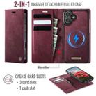 For iPhone 16 CaseMe C49 MagSafe RFID Blocking Detachable Wallet Leather Phone Case(Red) - 2