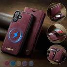 For iPhone 16 CaseMe C49 MagSafe RFID Blocking Detachable Wallet Leather Phone Case(Red) - 3