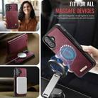 For iPhone 16 CaseMe C49 MagSafe RFID Blocking Detachable Wallet Leather Phone Case(Red) - 5