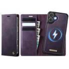 For iPhone 16 CaseMe C49 MagSafe RFID Blocking Detachable Wallet Leather Phone Case(Purple) - 1