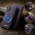 For iPhone 16 CaseMe C49 MagSafe RFID Blocking Detachable Wallet Leather Phone Case(Purple) - 3