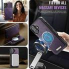 For iPhone 16 CaseMe C49 MagSafe RFID Blocking Detachable Wallet Leather Phone Case(Purple) - 5