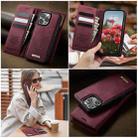 For iPhone 16 Pro CaseMe C49 MagSafe RFID Blocking Detachable Wallet Leather Phone Case(Red) - 4