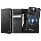 For iPhone 16 Pro CaseMe C49 MagSafe RFID Blocking Detachable Wallet Leather Phone Case(Black) - 1