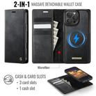 For iPhone 16 Pro CaseMe C49 MagSafe RFID Blocking Detachable Wallet Leather Phone Case(Black) - 2