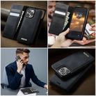 For iPhone 16 Pro CaseMe C49 MagSafe RFID Blocking Detachable Wallet Leather Phone Case(Black) - 4