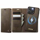 For iPhone 16 Pro CaseMe C49 MagSafe RFID Blocking Detachable Wallet Leather Phone Case(Coffee) - 1