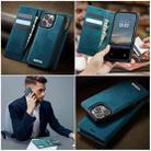 For iPhone 16 Pro CaseMe C49 MagSafe RFID Blocking Detachable Wallet Leather Phone Case(Green) - 4