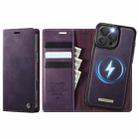 For iPhone 16 Pro CaseMe C49 MagSafe RFID Blocking Detachable Wallet Leather Phone Case(Purple) - 1