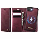 For iPhone 16e CaseMe C49 MagSafe RFID Blocking Detachable Wallet Leather Phone Case(Red) - 1