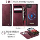 For iPhone 16e CaseMe C49 MagSafe RFID Blocking Detachable Wallet Leather Phone Case(Red) - 2