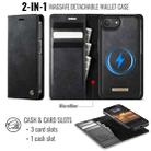 For iPhone 16e CaseMe C49 MagSafe RFID Blocking Detachable Wallet Leather Phone Case(Black) - 2
