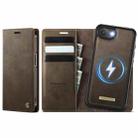 For iPhone 16e CaseMe C49 MagSafe RFID Blocking Detachable Wallet Leather Phone Case(Coffee) - 1