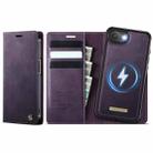 For iPhone 16e CaseMe C49 MagSafe RFID Blocking Detachable Wallet Leather Phone Case(Purple) - 1