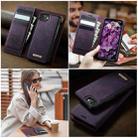 For iPhone 16e CaseMe C49 MagSafe RFID Blocking Detachable Wallet Leather Phone Case(Purple) - 4