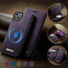 For iPhone 15 CaseMe C49 MagSafe RFID Blocking Detachable Wallet Leather Phone Case(Purple) - 3