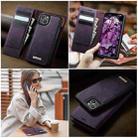 For iPhone 15 CaseMe C49 MagSafe RFID Blocking Detachable Wallet Leather Phone Case(Purple) - 4