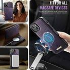 For iPhone 15 CaseMe C49 MagSafe RFID Blocking Detachable Wallet Leather Phone Case(Purple) - 5
