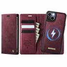 For iPhone 15 Plus /14 Plus CaseMe C49 MagSafe RFID Blocking Detachable Wallet Leather Phone Case(Red) - 1
