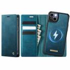 For iPhone 15 Plus /14 Plus CaseMe C49 MagSafe RFID Blocking Detachable Wallet Leather Phone Case(Green) - 1