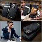 For iPhone 15 Pro CaseMe C49 MagSafe RFID Blocking Detachable Wallet Leather Phone Case(Black) - 4