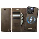For iPhone 15 Pro CaseMe C49 MagSafe RFID Blocking Detachable Wallet Leather Phone Case(Coffee) - 1
