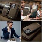 For iPhone 15 Pro Max CaseMe C49 MagSafe RFID Blocking Detachable Wallet Leather Phone Case(Coffee) - 4