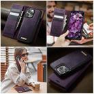 For iPhone 15 Pro Max CaseMe C49 MagSafe RFID Blocking Detachable Wallet Leather Phone Case(Purple) - 4