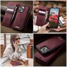For iPhone 14 Pro CaseMe C49 MagSafe RFID Blocking Detachable Wallet Leather Phone Case(Red) - 4