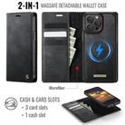 For iPhone 14 Pro CaseMe C49 MagSafe RFID Blocking Detachable Wallet Leather Phone Case(Black) - 2