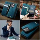 For iPhone 14 Pro CaseMe C49 MagSafe RFID Blocking Detachable Wallet Leather Phone Case(Green) - 4