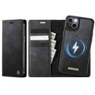 For iPhone 13 CaseMe C49 MagSafe RFID Blocking Detachable Wallet Leather Phone Case(Black) - 1