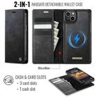 For iPhone 13 CaseMe C49 MagSafe RFID Blocking Detachable Wallet Leather Phone Case(Black) - 2